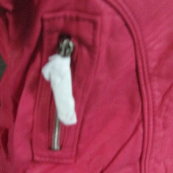 PALOMARES LADIES MAGENTA VEGAN LEATHER BOMBER JACKET - Picture 4 of 15